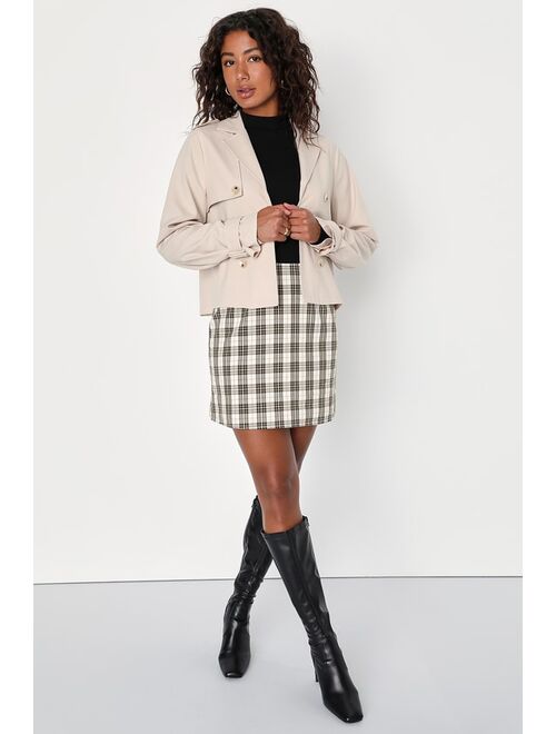 Lulus Trending Charm Beige Cropped Trench Coat