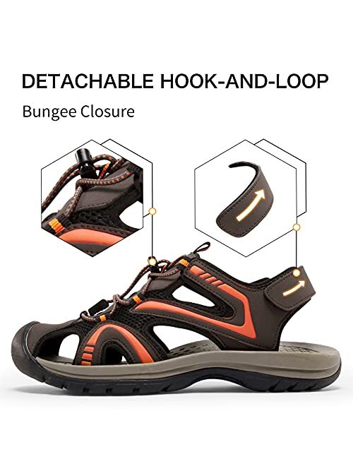 CAMEL CROWN Men's Hiking Sandals Waterproof Walking Sandals Closed Toe Athletic Sport Arch Support Summer Outdoor