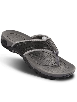 DUDHUH Flip Flops For Men Arch Support Relaxed Indoor And Outdoor Beach Slippers Comfort Mens Sports Sandals