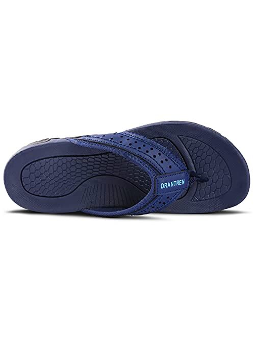 DUDHUH Flip Flops For Men Arch Support Relaxed Indoor And Outdoor Beach Slippers Comfort Mens Sports Sandals