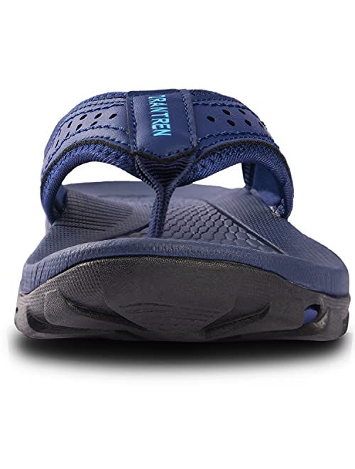 DUDHUH Flip Flops For Men Arch Support Relaxed Indoor And Outdoor Beach Slippers Comfort Mens Sports Sandals