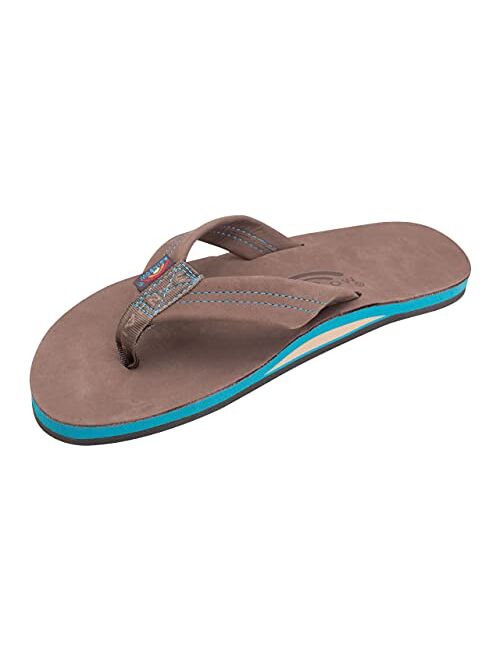 Rainbow Sandals Men's Single Layer Premier Leather with Blue Midsole