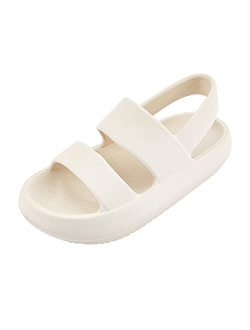 AUSLAND Cloud Sandals for Women and Men, Two Band Sandal Open-toe Thick Sole 90121