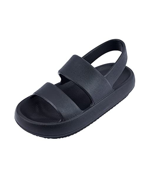 AUSLAND Cloud Sandals for Women and Men, Two Band Sandal Open-toe Thick Sole 90121