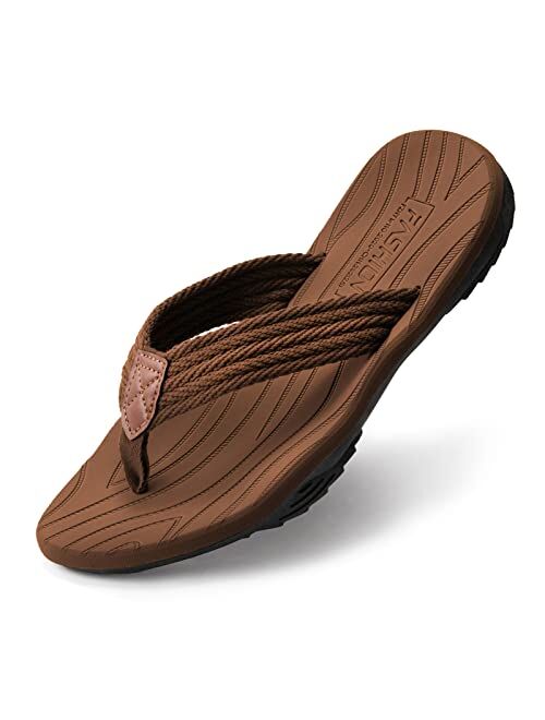 SIX ISLANDS Mens Beach Sandals Arch Support Thong Flip Flop for Men