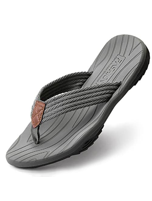 SIX ISLANDS Mens Beach Sandals Arch Support Thong Flip Flop for Men