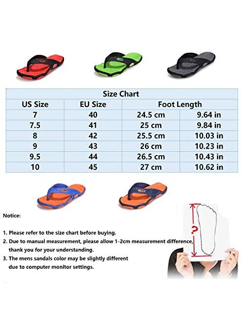 Atyun Flip Flops for Men Comfort Beach Shower Shoes Lightweight Slip-on Sandals Quick Dry Slipper Casual Thong Sandals Outdoor