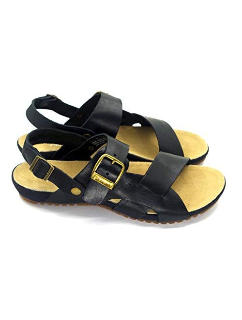 Harssidanzar Mens Leather Sandals Adjustable Ankle Strap sandals GM205