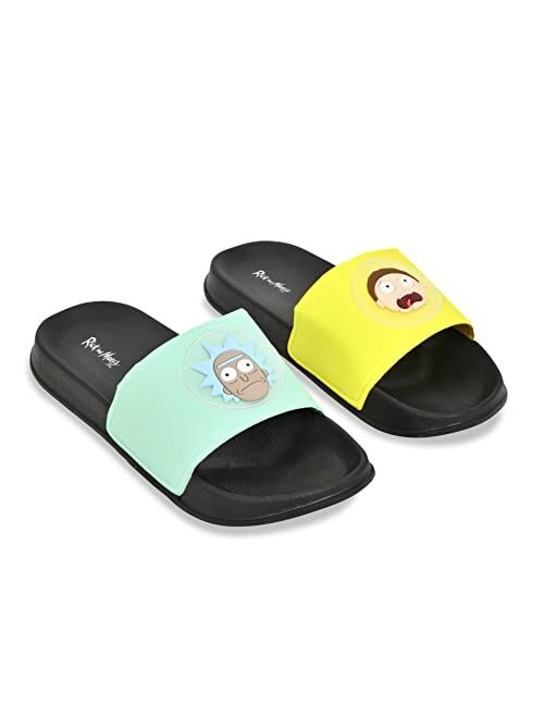 RICK AND MORTY Mens Slides - Officially licensed Slides - Rick Sanchez and Morty Smith