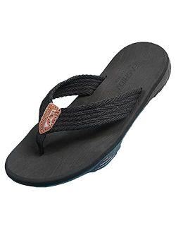 SMajong Mens Flip Flops Comfort Non-Slip Sports Thong Sandals Outdoor Summer Beach Slippers