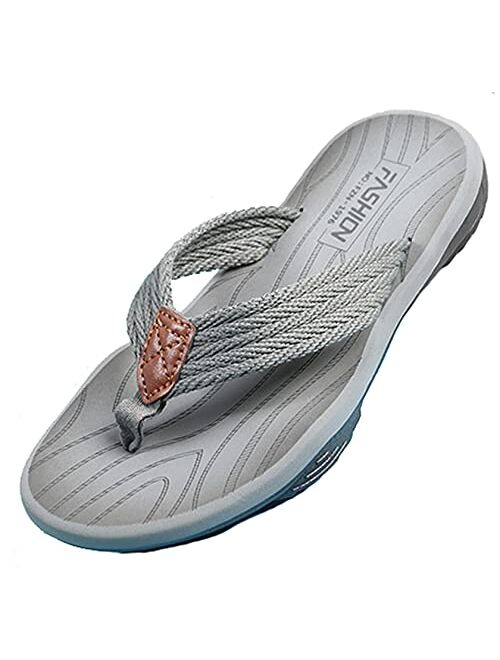 SMajong Mens Flip Flops Comfort Non-Slip Sports Thong Sandals Outdoor Summer Beach Slippers