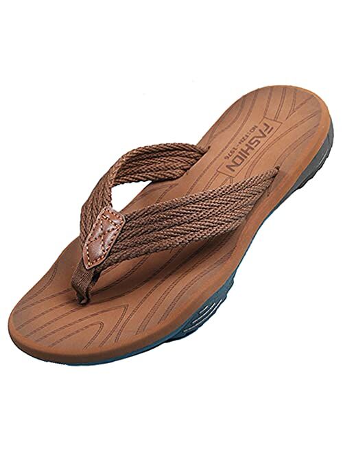 SMajong Mens Flip Flops Comfort Non-Slip Sports Thong Sandals Outdoor Summer Beach Slippers