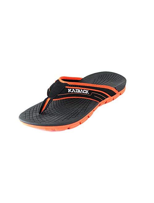 Kaiback Fahrenheit Men's Flip Flops with Arch Support, Lightweight Outdoor Sport Thong Athletic Beach Sandals, Comfortable Flip Flops for Men