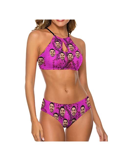 M Yescustom Custom Face Bikini Sets for Women Personalized Two Pieces Funny Bathing Suits Holiday Swimsuits for Women