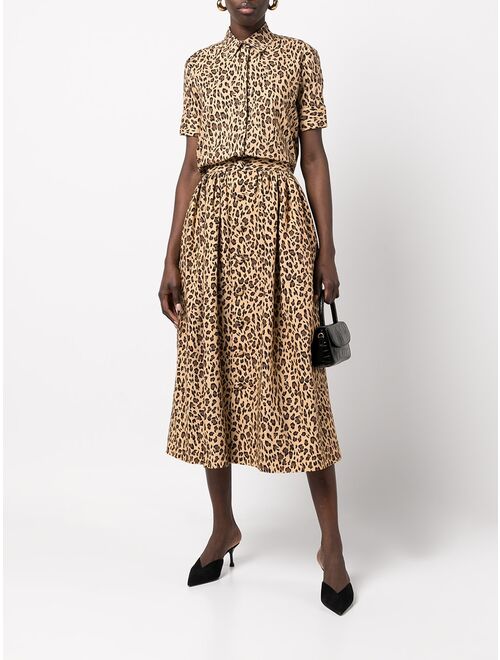 Adam Lippes leopard-print trapeze shirt