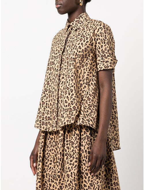 Adam Lippes leopard-print trapeze shirt