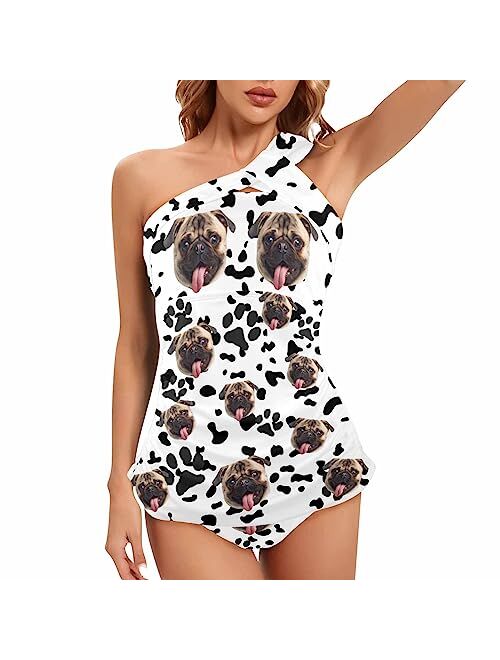 M Yescustom Custom Bathing Suit with Face American Personalized Swimsuit Bikini Set with Faces for Women One Piece on Them Custom