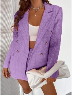 BIZwear Double Button Tweed Blazer Workwear