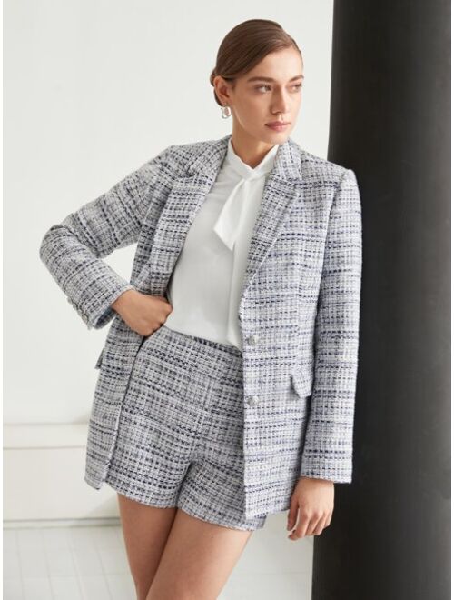 MOTF Premium Single-breasted Tweed Blazer