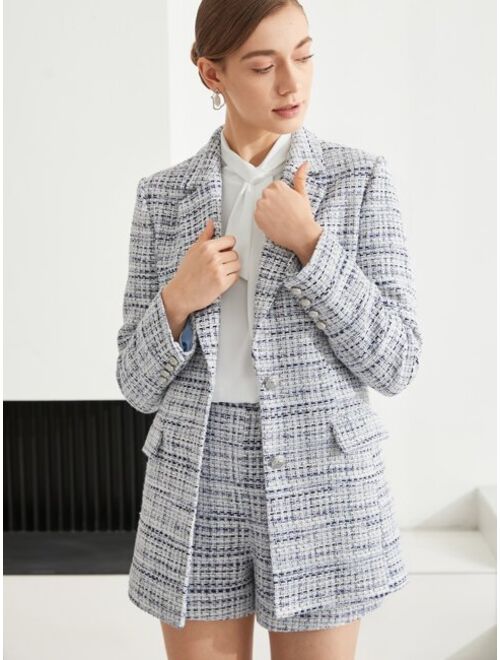 MOTF Premium Single-breasted Tweed Blazer