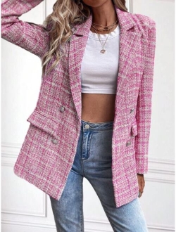 BIZwear Tweed Double Breasted Blazer Workwear