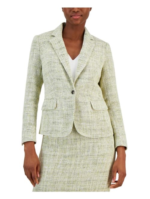 ANNE KLEIN Women's Tweed One-Button Blazer