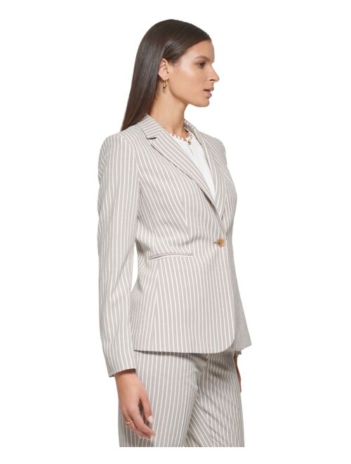 TOMMY HILFIGER Women's Striped Single-Button Blazer