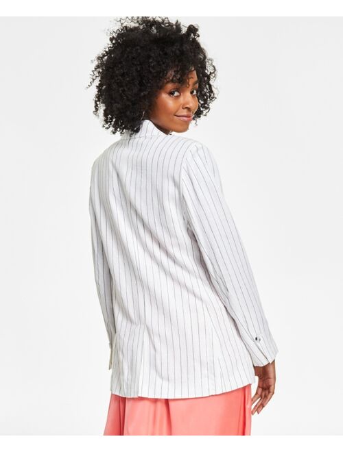 STEVE MADDEN Women's Pinstriped Boyfriend Blazer