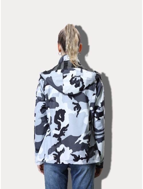 Shein Camo Print Hooded Jacket