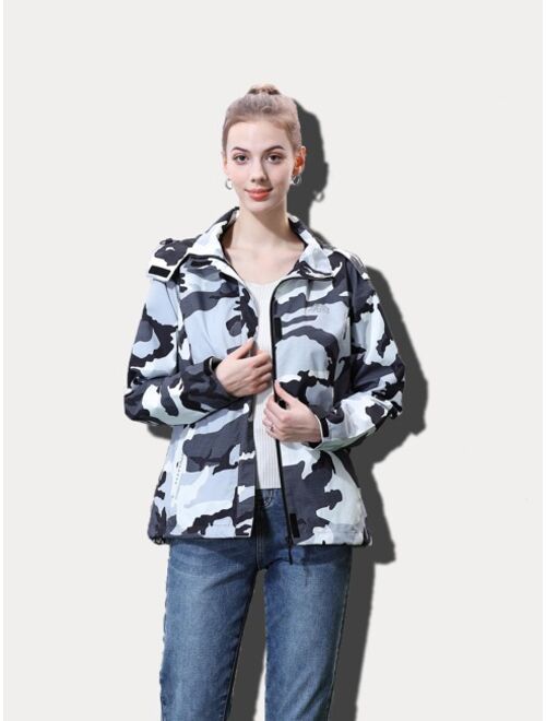 Shein Camo Print Hooded Jacket