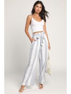 Yacht About It White Striped Wide-Leg Pants