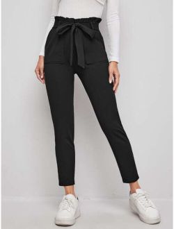 Prive Paperbag Waist Tie Front Skinny Pants