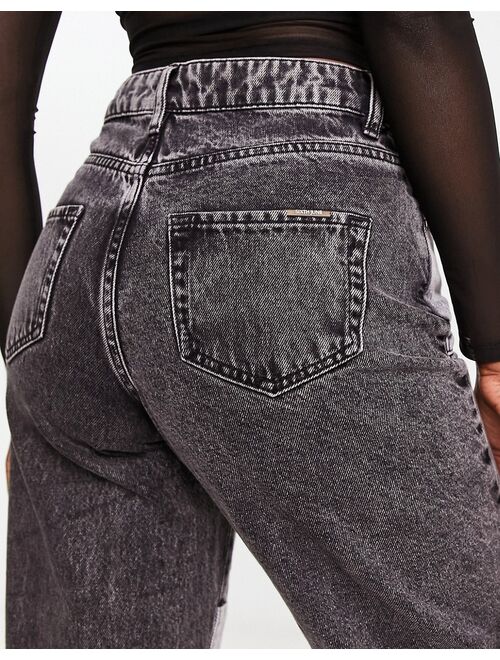 Sixth June straight leg patchwork jeans in gray