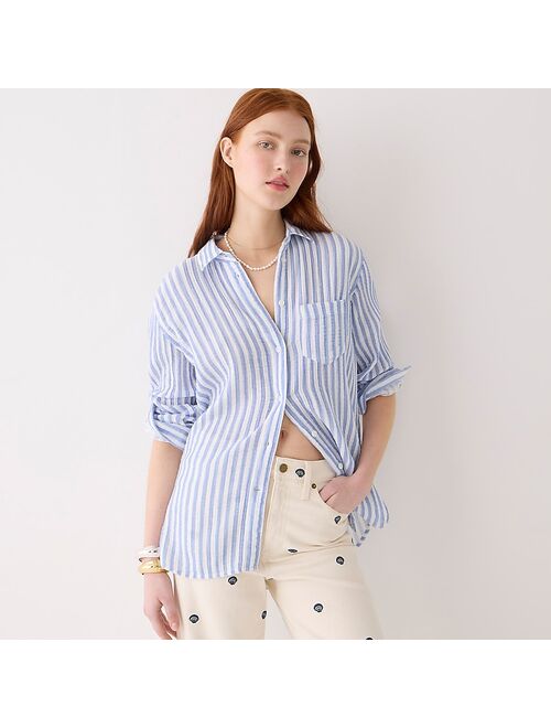 J.Crew Classic-fit soft gauze shirt in stripe