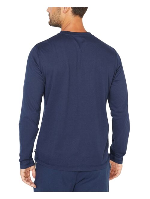 Nautica Men's Soft, Breathable Long Sleeve Henley Pajama Shirt