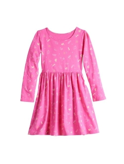 Girls 4-12 Jumping Beans Long Sleeve Essential Dress