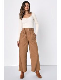 Elevated Trend Brown Corduroy High Waisted Wide Leg Pants