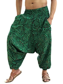 SARJANA HANDICRAFTS Men Women Cotton Harem Pants Pockets Yoga Trousers Hippie