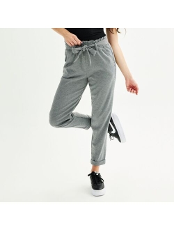 Juniors' SO High-Rise Paperbag Tapered Leg Pants