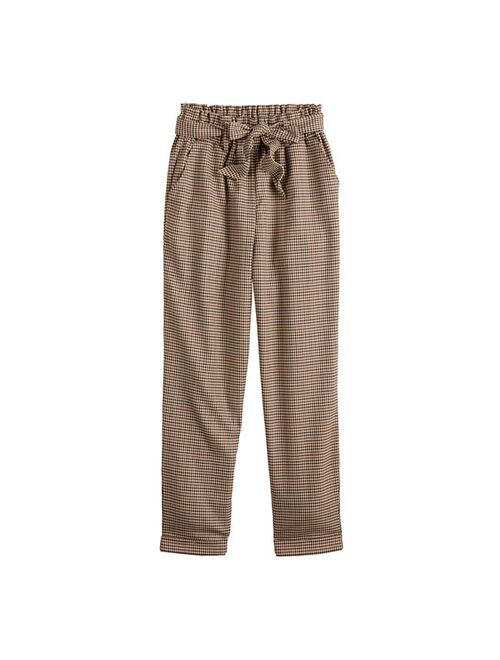 Juniors' SO High-Rise Paperbag Tapered Leg Pants