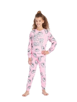 JELLIFISH KIDS Toddler|Child Girls 2-Piece Pajama Set Kids Sleepwear, Long Sleeve Top and Long Pants PJ Set