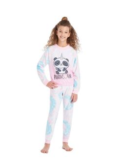 JELLIFISH KIDS Toddler|Child Girls 2-Piece Pajama Set Kids Sleepwear, Long Sleeve Top and Long Pants PJ Set