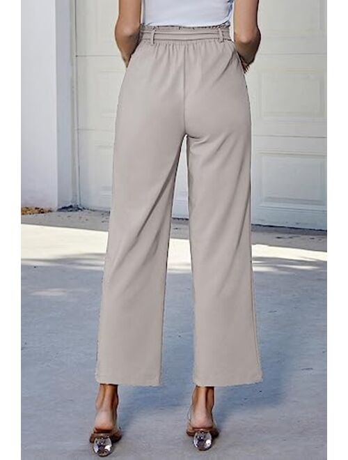 GRACE KARIN Women's Casual Wide Leg Pants Flowy Business Palazzo Pants with Pockets