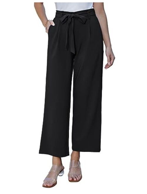 GRACE KARIN Women's Casual Wide Leg Pants Flowy Business Palazzo Pants with Pockets