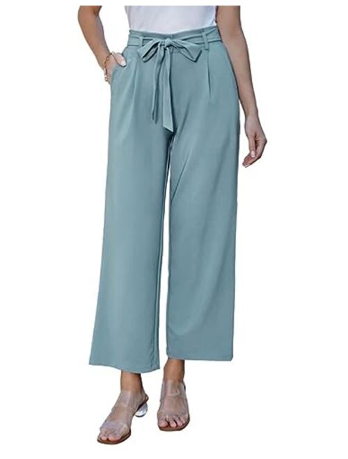 GRACE KARIN Women's Casual Wide Leg Pants Flowy Business Palazzo Pants with Pockets