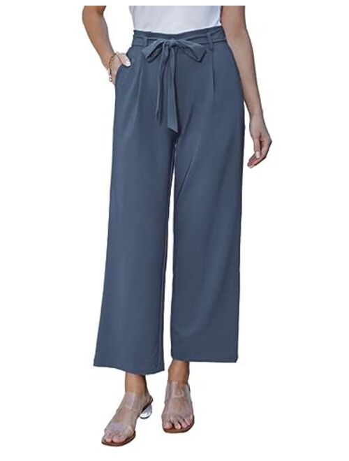 GRACE KARIN Women's Casual Wide Leg Pants Flowy Business Palazzo Pants with Pockets