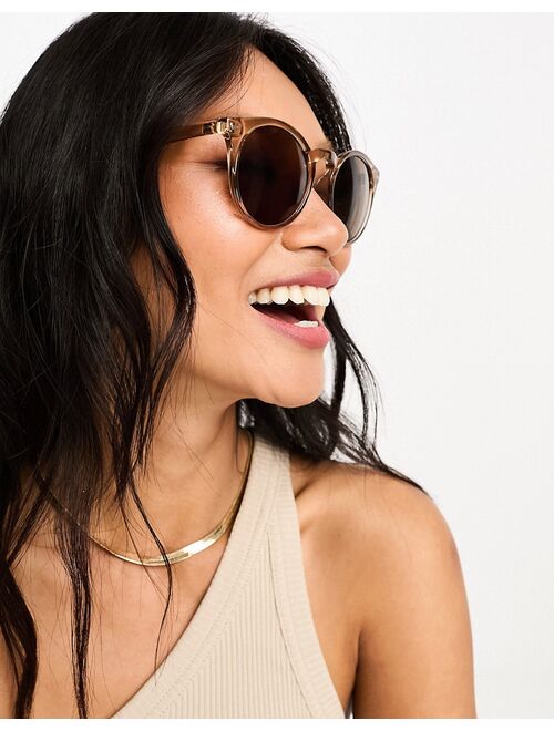 & Other Stories round sunglasses in beige