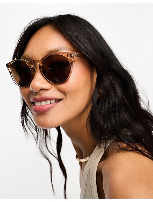 & Other Stories round sunglasses in beige