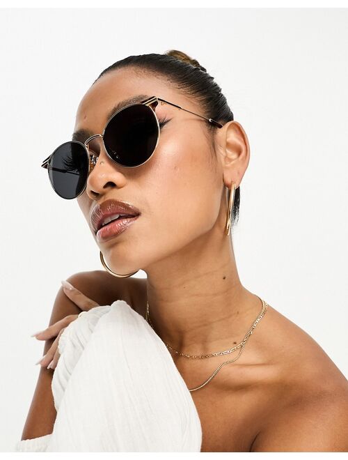 DIFF Eyewear DIFF summit round sunglasses in gold