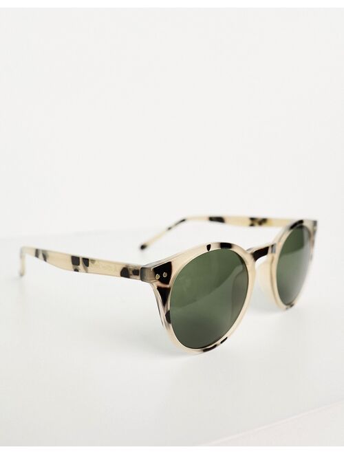 & Other Stories round sunglasses in beige tortoise shell